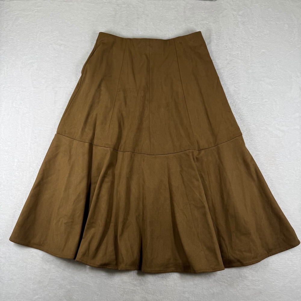 Antonio Melani Brown Faux Suede Tiered A-Line Skirt Womens 4 90374SK08